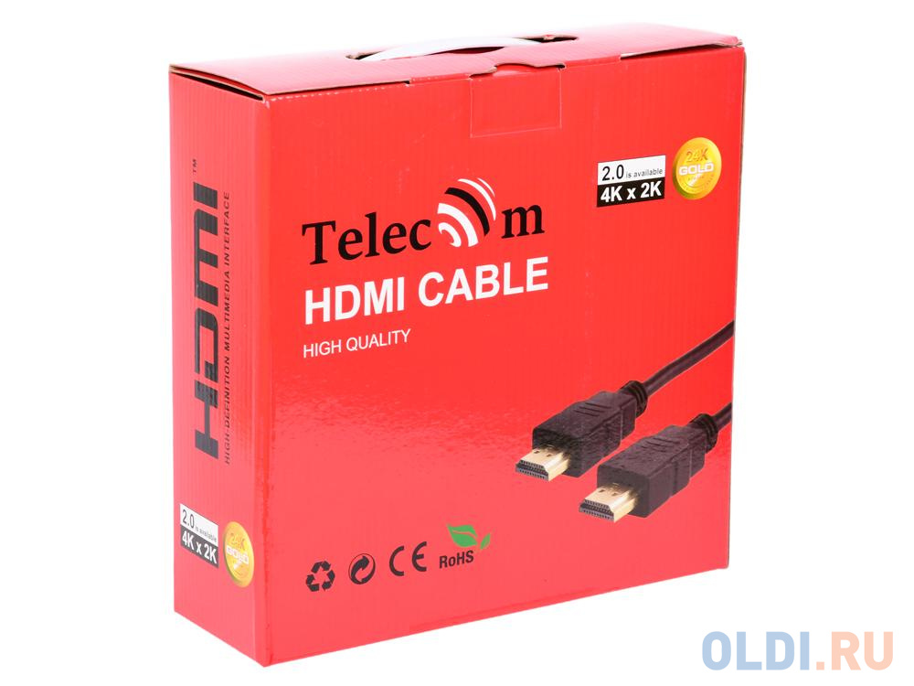 Кабель HDMI-19M --- HDMI-19M ver 2.0+3D/Ethernet,2 фильтра 15m Telecom <TCG200F-15M