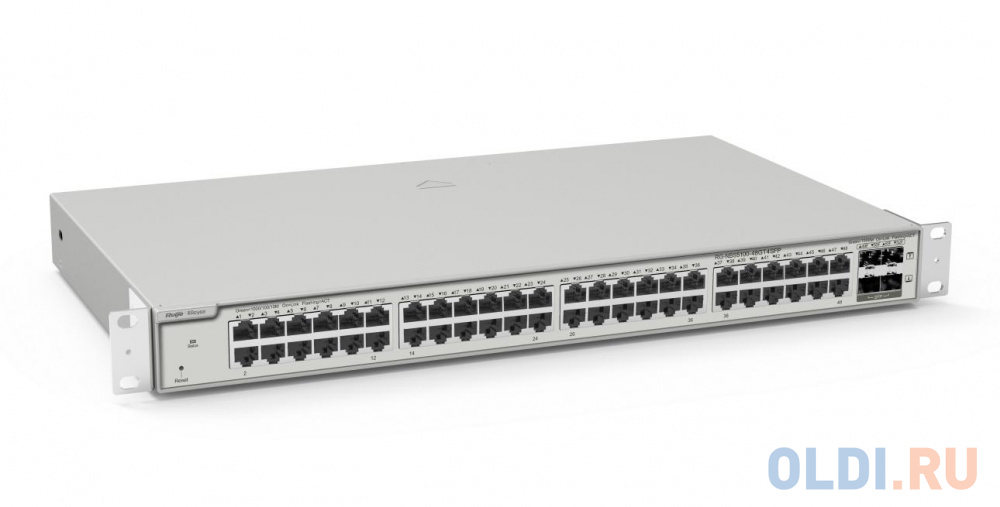 Reyee 48-Port 10G L2 Managed POE Switch, 48 Gigabit RJ45 POE/POE+ Ports,4 *10G SFP+ Slots, 370W PoE Power budget,19-inch Rack-mountable Steel Case