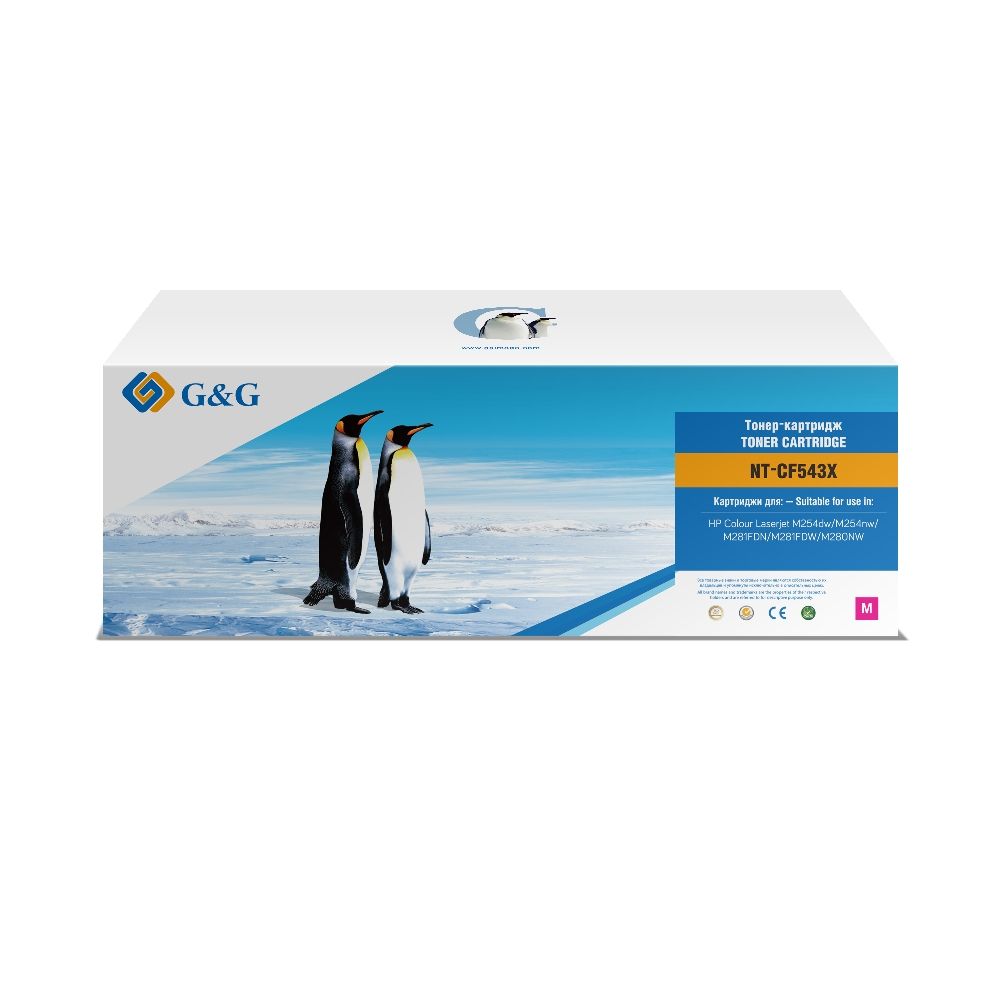 Картридж лазерный G&G NT-CF543X пурпурный (2500стр.) для HP CLJ M254dw/M254nw/M281FDN/M281FDW/M280NW в Москвe