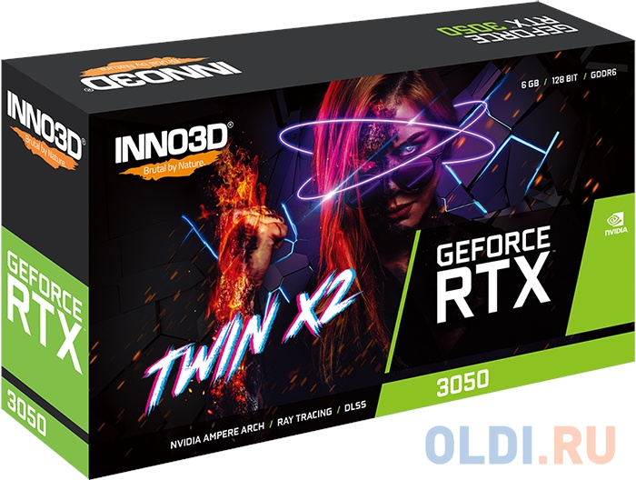 INNO3D RTX 3050 Twin X2//RTX3050, DP,HDMI,DVI, 6G,D6 в Москвe