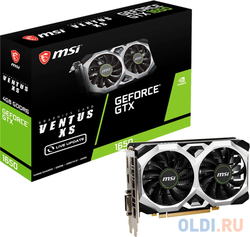 Видеокарта MSI GeForce GTX 1650 D6 VENTUS XS V1 4096Mb