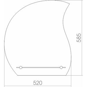 Зеркало Mixline Нептун 52х58,5 с полкой (4620001980734)