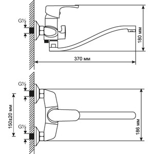 Смеситель для ванны Mixline ML13-02 хром (4630077962411) в Москвe