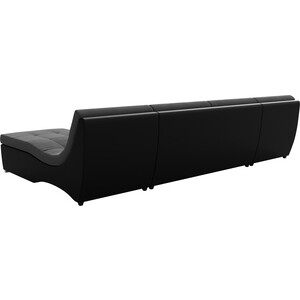 Угловой модульный диван АртМебель Монреаль велюр серый экокожа черный