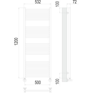Полотенцесушитель водяной Terminus Аврора 22П 500х1200 (4670078529398) в Москвe
