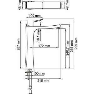 Смеситель для раковины Wasserkraft Aller хром (1063H)