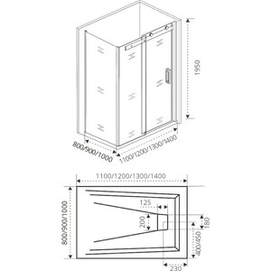 Душевой уголок Good Door Puerta WTW+SP 130х80 прозрачный, хром