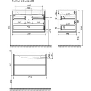 Тумба с раковиной Sancos Marmi 2.0 80х45 дуб галифакс натуральный (MR2.080EG, CN7012)