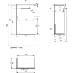 Тумба с раковиной Cersanit Lara 40 белая (SP-SZ-LARA-CO40/Wh, S-UM-COM40/1-w)