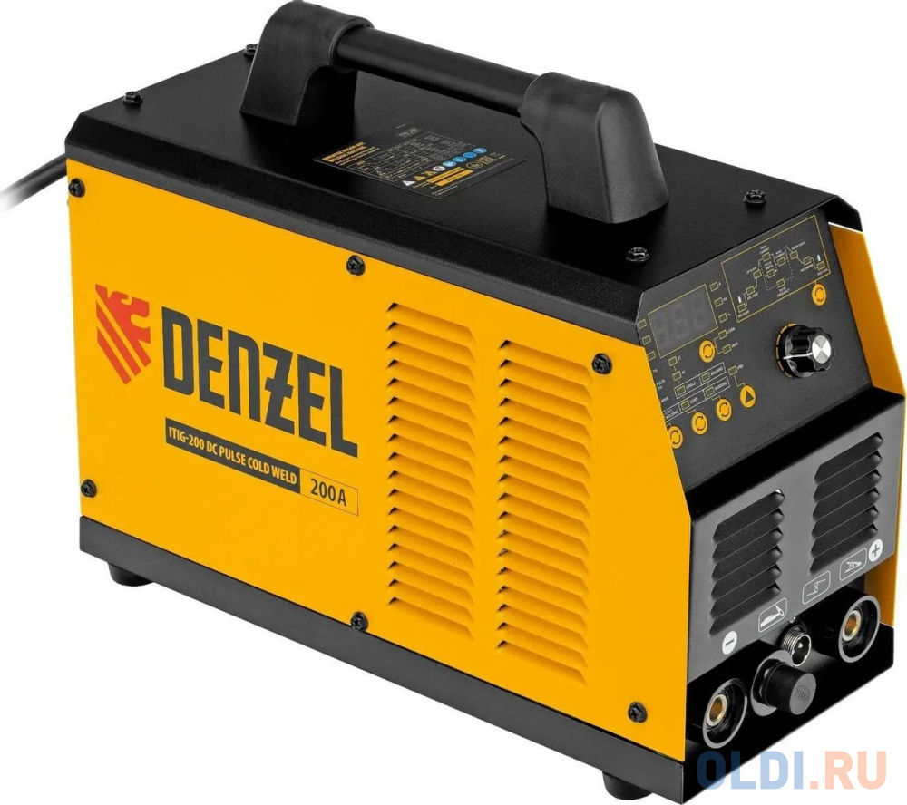 Аппарат инвертор. аргонодуговой сварки ITIG-200 DС Pulse Cold Weld, 200 А, ПВ 60%// Denzel