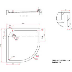 Душевой поддон Cezares Tray S-R 80x80 из искусственного мрамора (TRAY-S-R-80-550-13-W) в Москвe