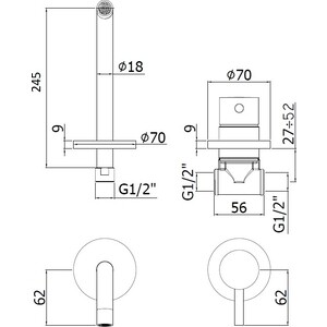 Смеситель для раковины Paffoni Light хром (LIG007CR70)