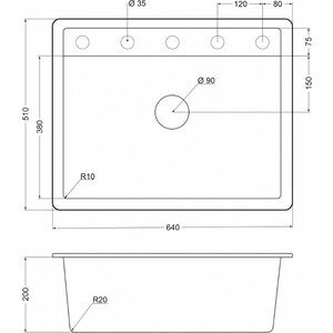 Кухонная мойка EMAR EMQ-1640.Q барит в Москвe