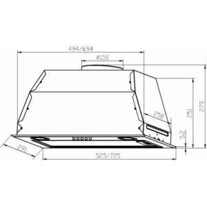 Встраиваемая вытяжка Lex GS BLOC P 900 INOX