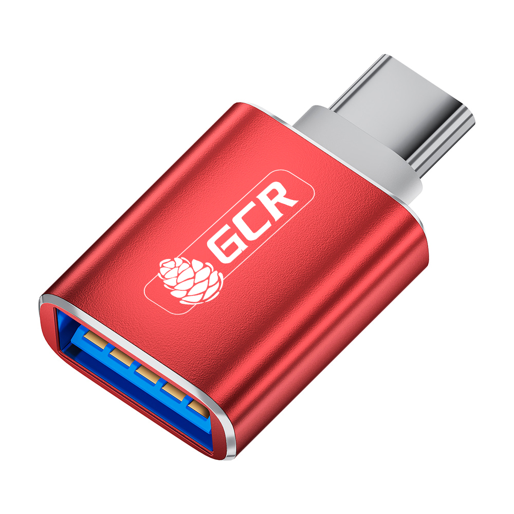 Переходник (адаптер) USB 3.0 Type-C(m)-USB 3.0(Af), OTG, 3А, красный, Greenconnect GCR-UC3AF (GCR-52298)