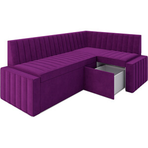 Кухонный диван Mebel Ars Вермут правый угол (фиолет) 193х82х113 см