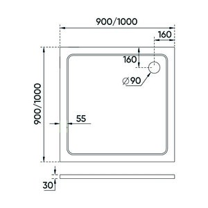 Душевой поддон Veconi Tezeo stone 100х100 универсальный, на каркасе, без сифона (TZ08-100K-01-19C3) в Москвe