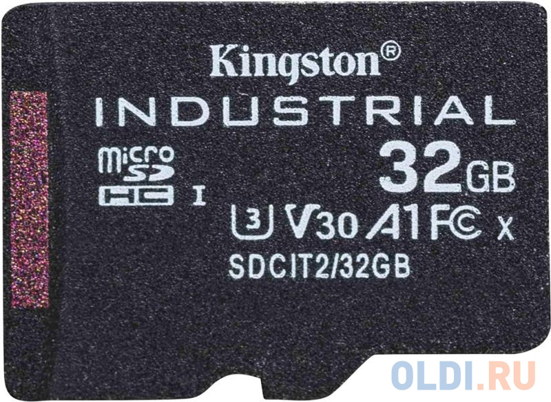 Промышленная карта памяти microSDHC Kingston, 32 Гб Class 10 UHS-I U3 V30 A1 TLC в режиме pSLC, темп. режим от -40? до +85?, с адаптером