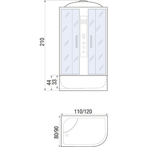 Душевая кабина River Dunay 120/90/44 МТ L