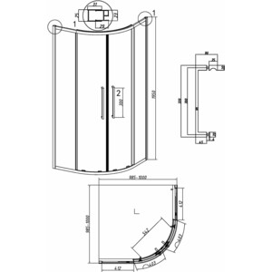 Душевой уголок Grossman Cosmo 100x100 шиншилла, черный матовый (301.K33.02.1010.21.02)