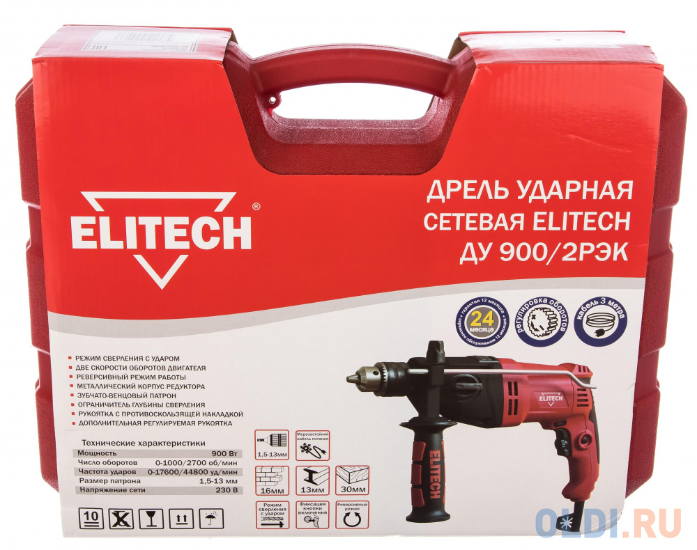 ELITECH ДУ 900/2РЭК Дрель ударная, шт