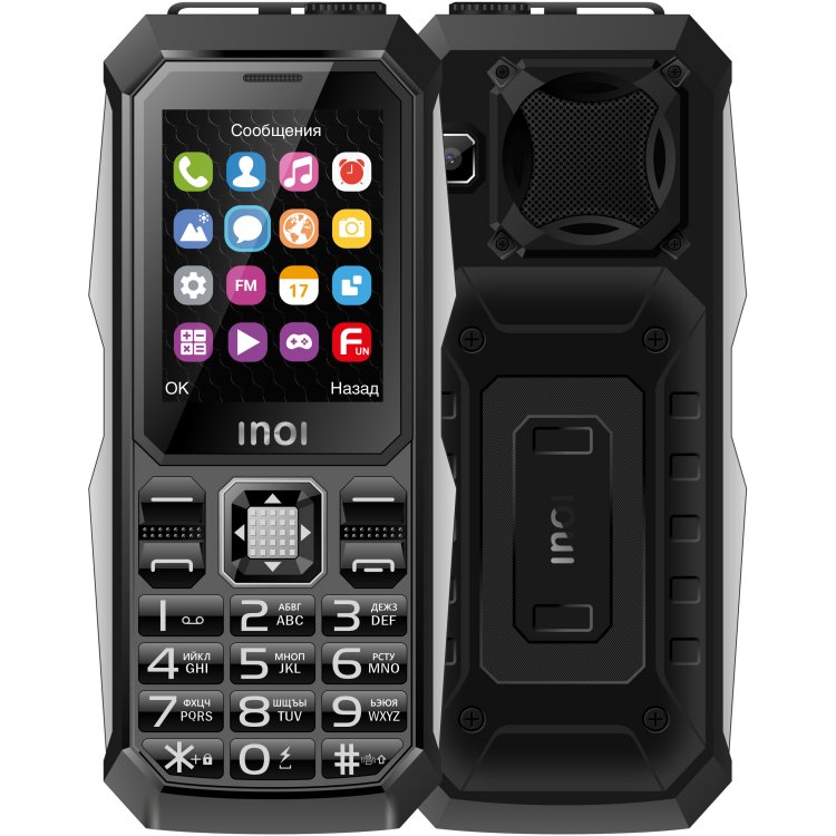 Мобильный телефон INOI 246Z, 2.4" 320x240 TFT, Spreadtrum SC6531E, 32Mb RAM, 32Mb, BT, 1xCam, 3-Sim, 4750 мА·ч, серый