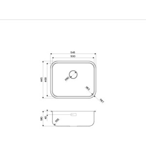 Кухонная мойка Omoikiri Omi 54-U/IF IN с клапаном-автомат, нержавеющая сталь (4993488, 4956468)