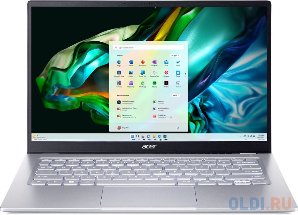 Ноутбук Acer Swift Go 14SFG14-41 Ryzen 7 7730U/16Gb/SSD1Tb/14&quot;/FHD/IPS/Win11/Silver (NX.KG3CD.002)