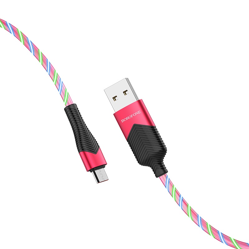 Кабель USB 2.0(Am)-Micro USB 2.0(Bm), 2.4A 1 м, красный Borofone Streamer BU19 (6931474723246)