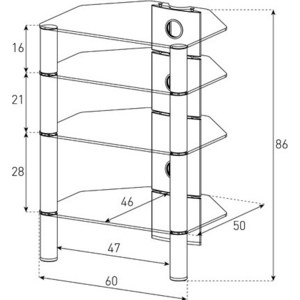 Стойка под аппаратуру Sonorous RX 2140 B-SLV