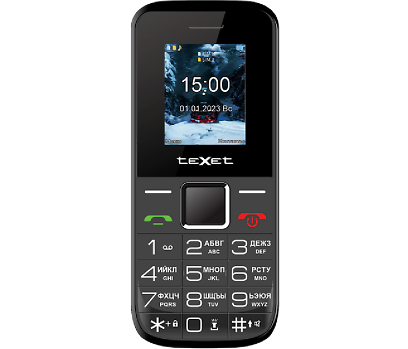 Мобильный телефон teXet TM-206, 1.77" 160x128 TN, 2-Sim, 2500 мА·ч, micro-USB, черный (TM-206)
