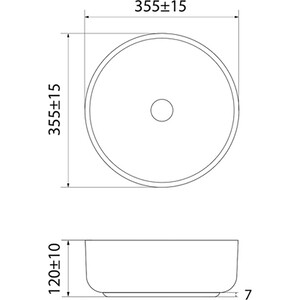 Раковина-чаша IDDIS Ray 36х36 черный матовый (RAYBM03i27)