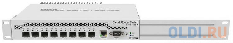 MikroTik CRS309-1G-8S+IN Коммутатор 8 SFP+, dual-core 800MHz CPU, 512MB RAM, POE, RS232 serial port