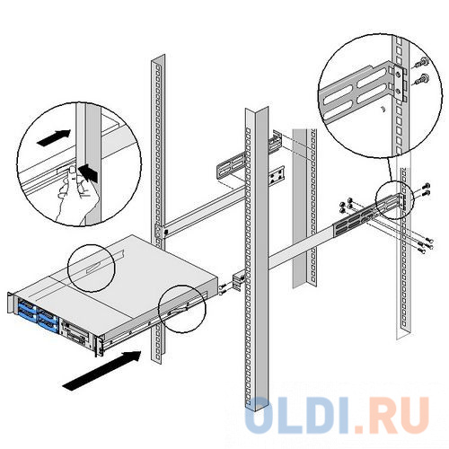 SLIDE RAIL,599mm, toolless 84H314610-003 Rev.A00 - для корпусов RM146, RM247   {6} (532894)