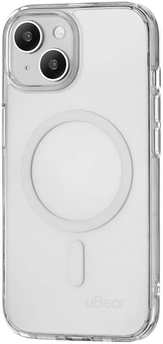 Чехол-накладка UBEAR Real Mag Case для смартфона Apple iPhone 15, пластик/силикон, прозрачный (CS252TT61RL-I23M)