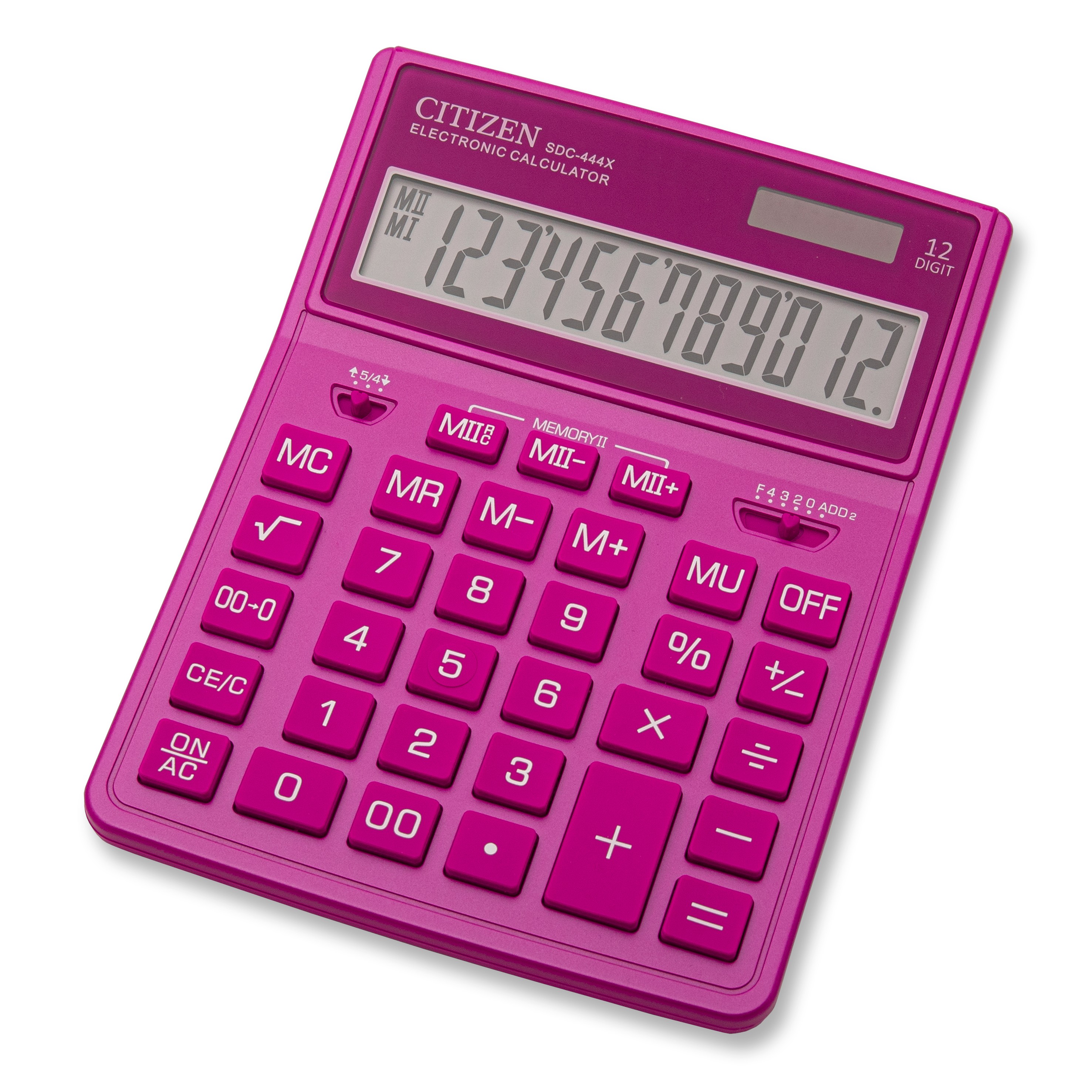 Калькулятор настольный Citizen BusinessProLine SDC-444PKE, 12-разрядный, однострочный экран, розовый