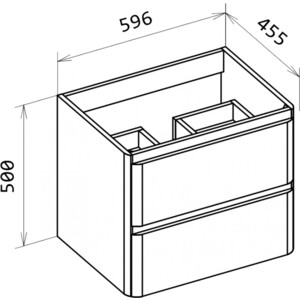 Тумба с раковиной BelBagno Albano 60 подвесная, Cemento Verona Grigio (Albano-600-2C-SO-CVG, BB600/455-LV-MR-ALR)