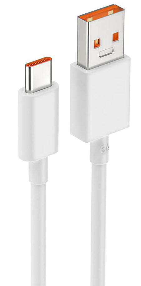 Кабель Xiaomi Fast Charging 6A USB-A + USB-C, 1 м, белый