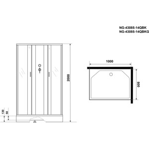 Душевая кабина Niagara NG-43085-14QBK 100х80х200