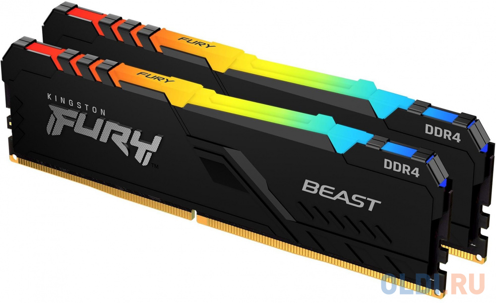 Память DDR4 2x16GB 2666MHz Kingston KF426C16BB12AK2/32 Fury Beast RGB RTL Gaming PC4-21300 CL16 DIMM 288-pin 1.2В dual rank с радиатором Ret