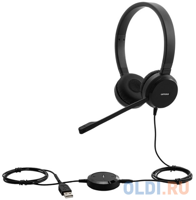 Наушники Lenovo WIRED VOIP STEREO HEADSET черный