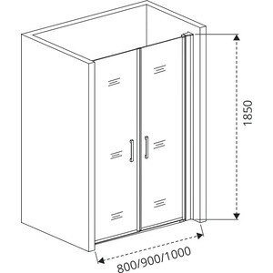 Душевая дверь Good Door Mokka SD 90х185 прозрачная, хром матовый (SD-90-C-WE)