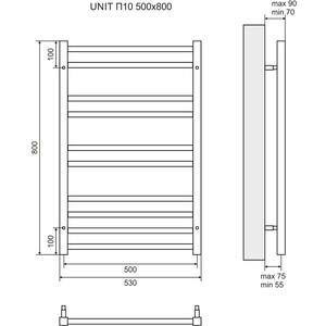 Полотенцесушитель электрический Lemark Unit П10 500x800 черный (LM45810EBL) в Москвe