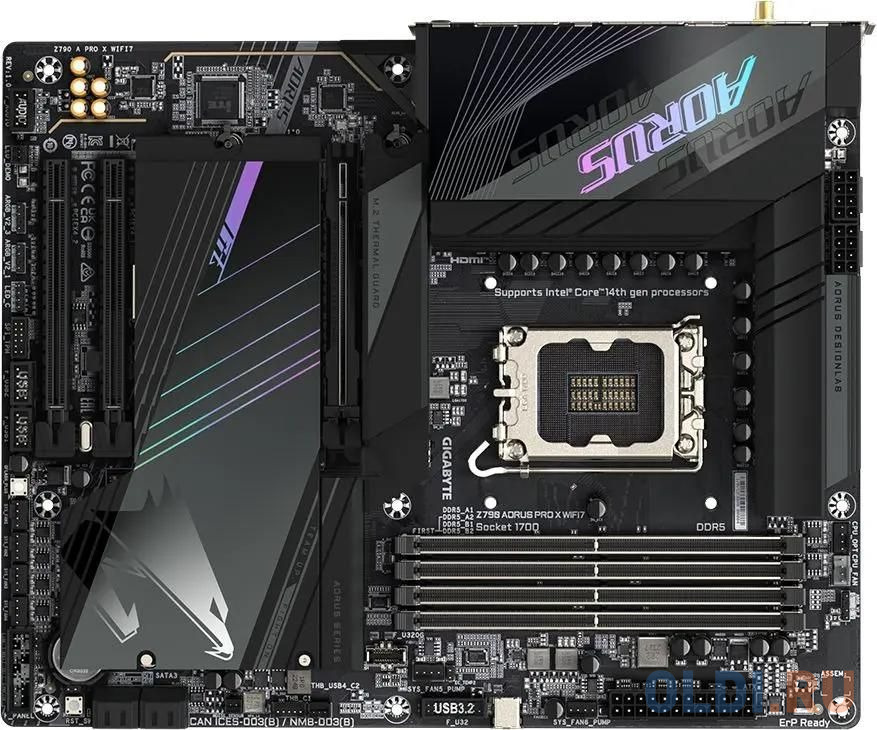 Материнская плата Gigabyte Z790 AORUS PRO X WIFI7 Soc-1700 Intel Z790 4xDDR5 ATX AC`97 8ch(7.1) 5Gigabit RAID+HDMI+DP в Москвe