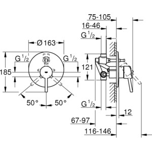 Смеситель для ванны Grohe Concetto с механизмом (32214001)