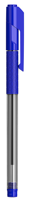 Ручка шариковая Deli Arrow EQ01630 синяя, корпус прозрачный/синий (12 шт. в уп-ке)