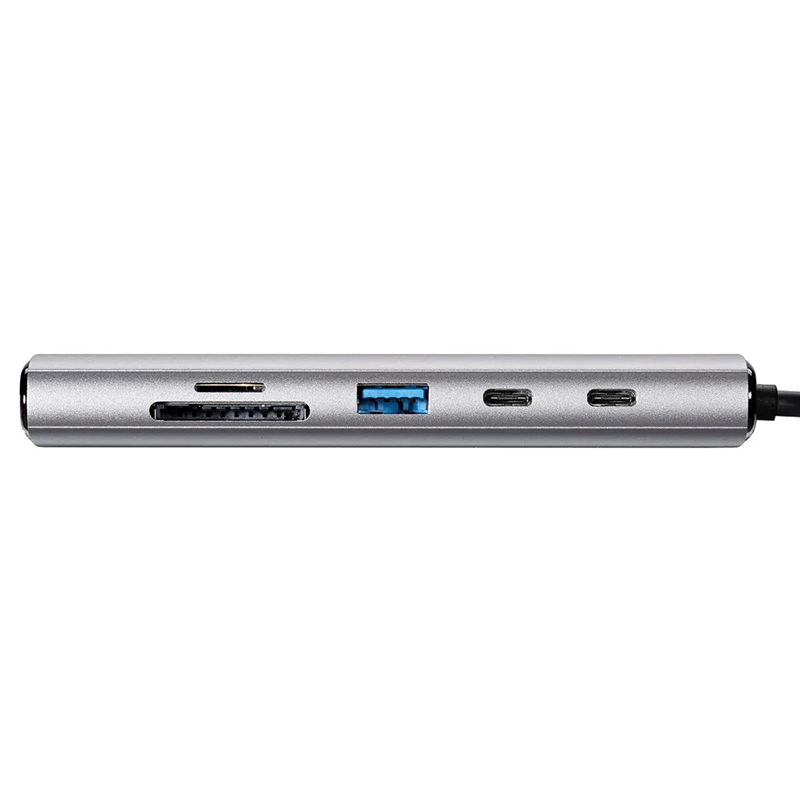 Адаптер Vcom Type-C - PD + 2xUSB-C + 2xUSB-A + 2xHDMI + RJ45 + SD + TF CUE68