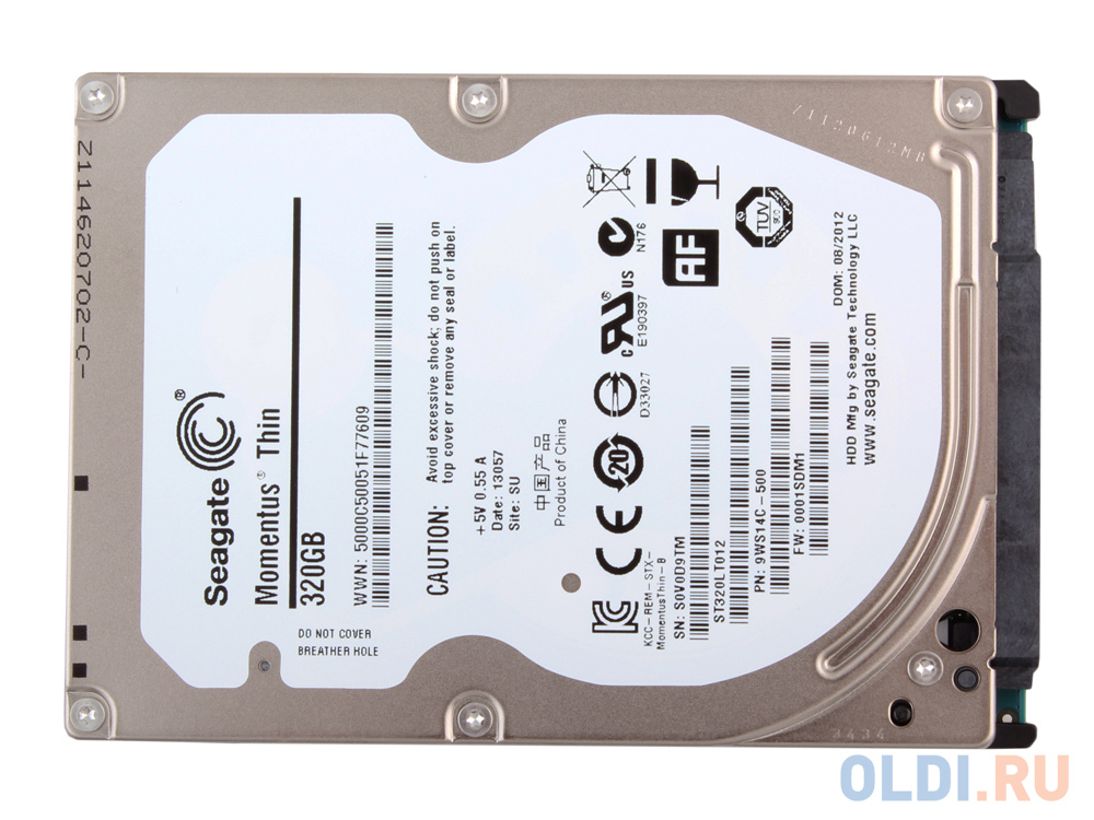 Жесткий диск для ноутбука 2.5" 320 Gb 5400rpm 8Mb cache Seagate Momentus SATAII ST320LT012 7мм в Москвe