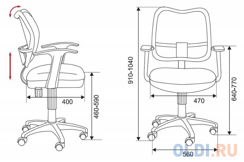 Кресло Бюрократ CH-W797/LB/TW-55 светло-голубой