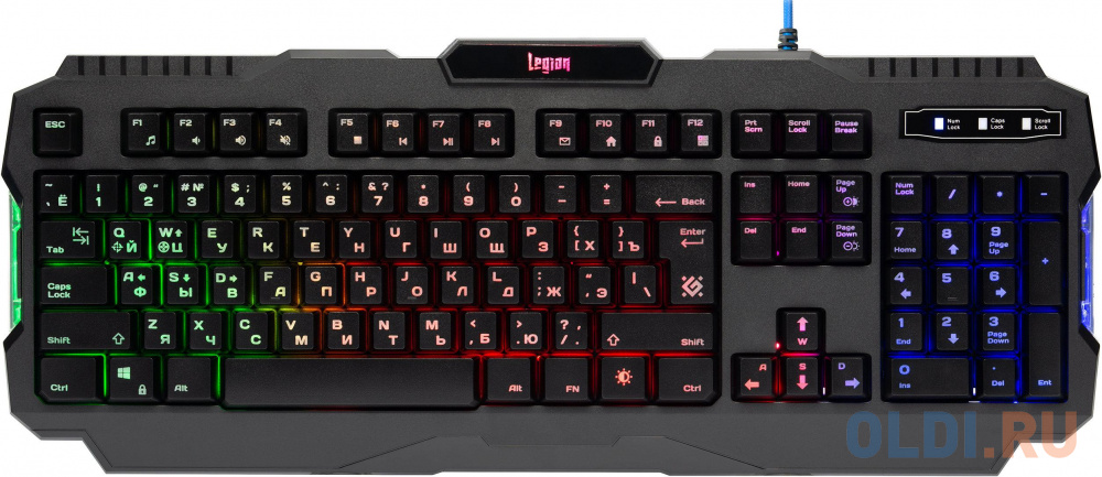 Клавиатура игровая DEFENDER Legion GK-010DL RU,RGB подсветка,19 Anti-Ghost,USB в Москвe